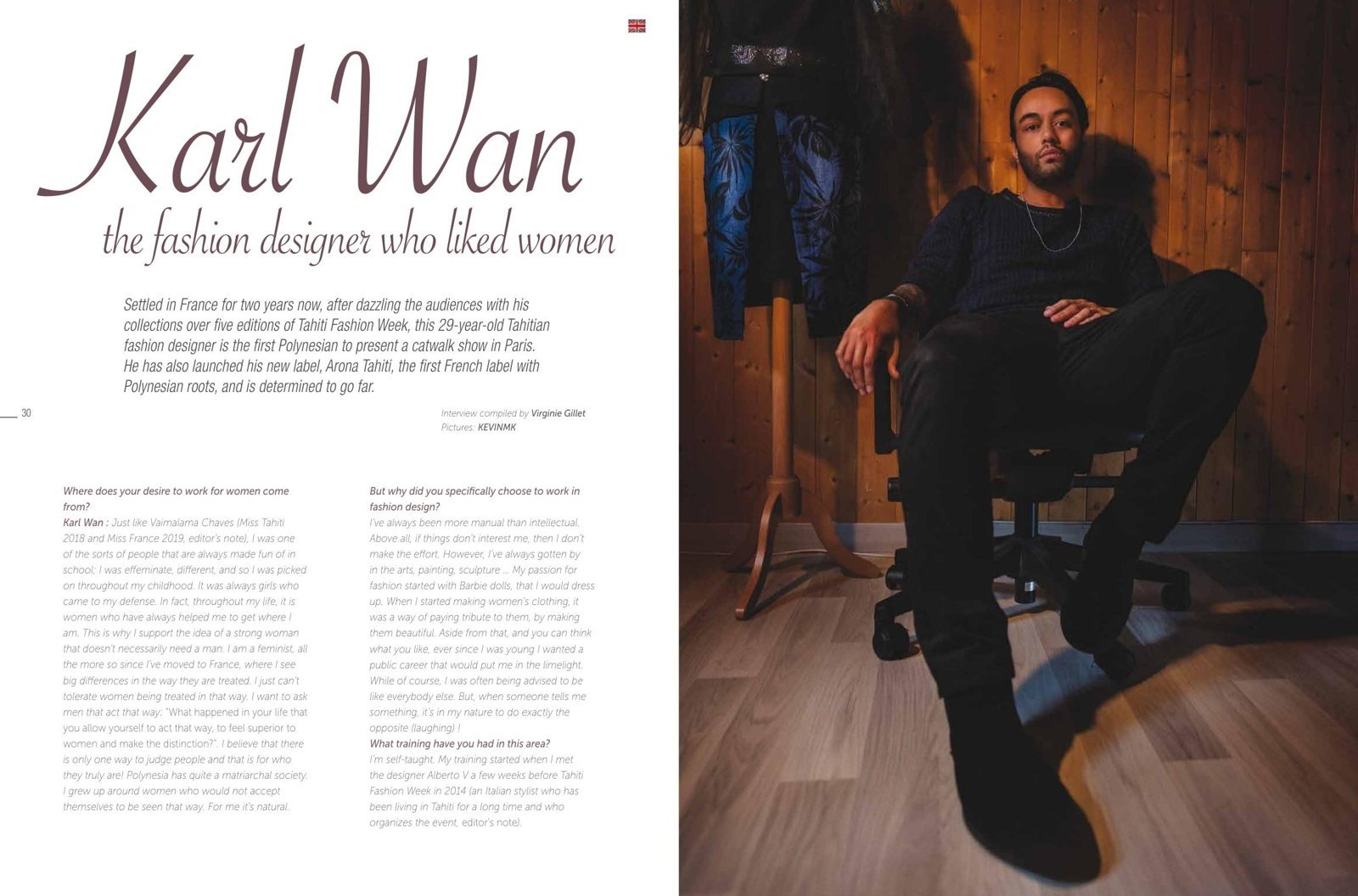 Article Karl Wan, the fashion designer who liked women, dans Tahiti Vahine Magazine